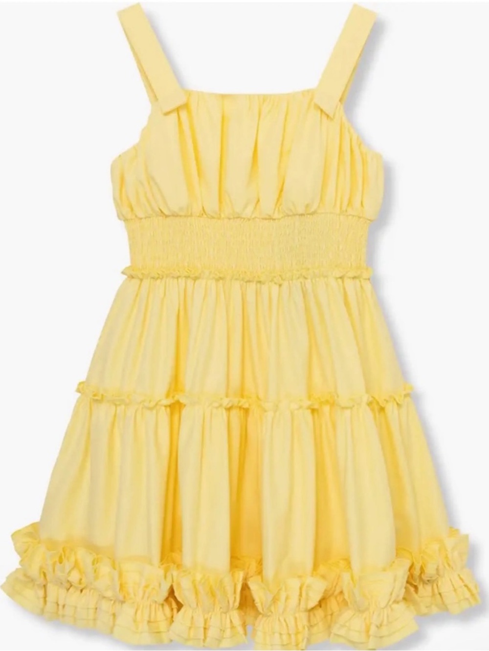Habitual Bright Yellow Tiered Sundress with Ruffle Hem